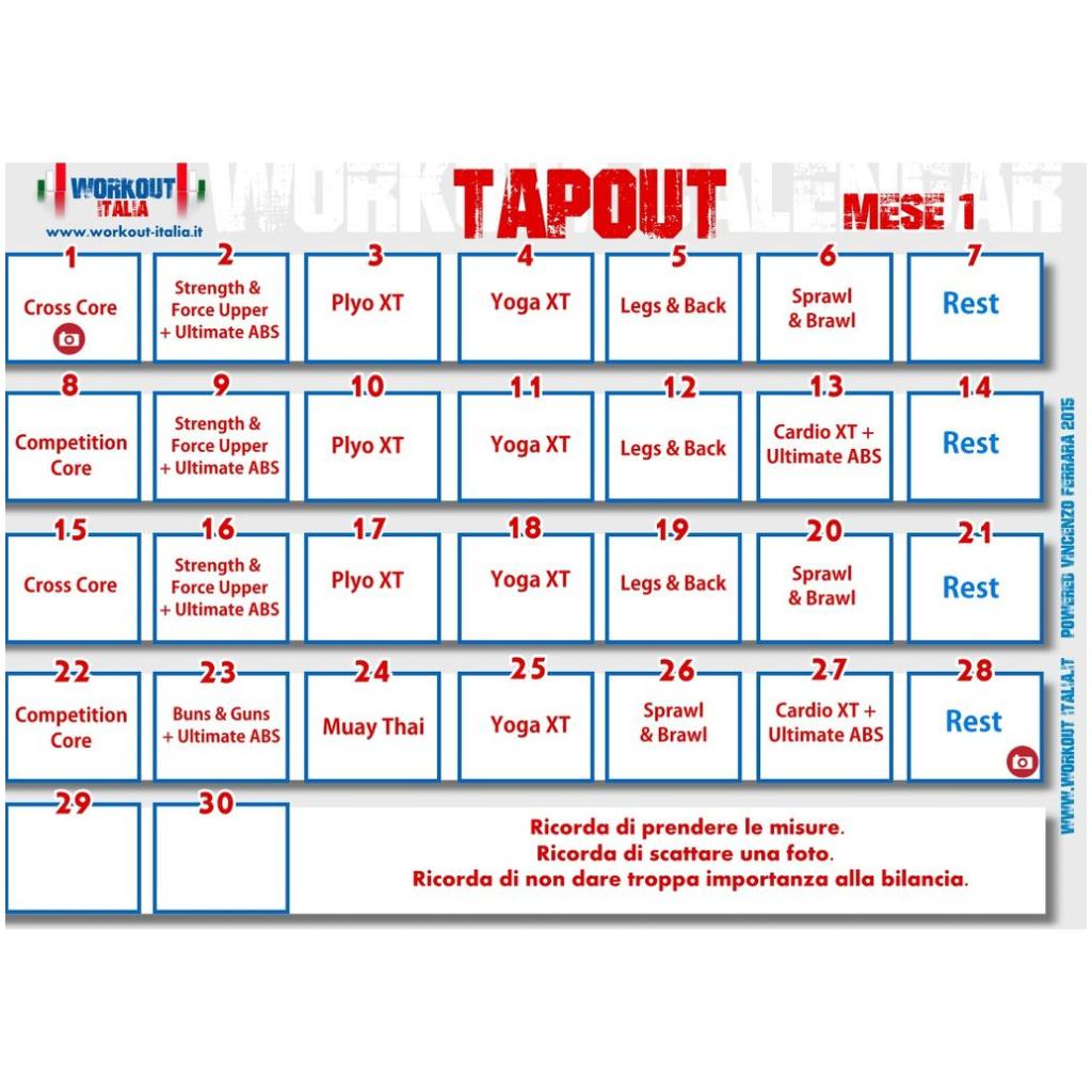 Tapout Hybrid Calendar