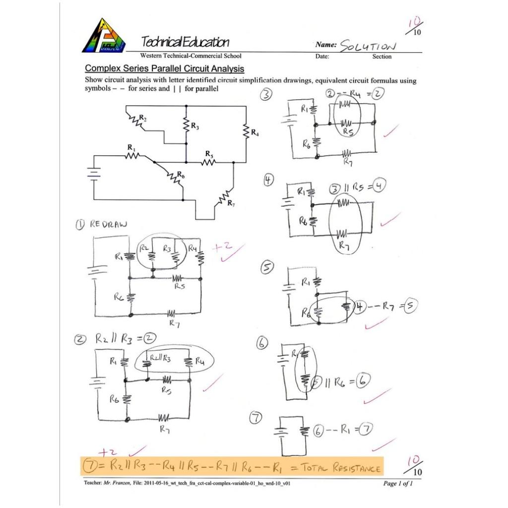 Complex Numbers Circuit Worksheet Answer Key Pertaining To Circuits Worksheet Answer Key
