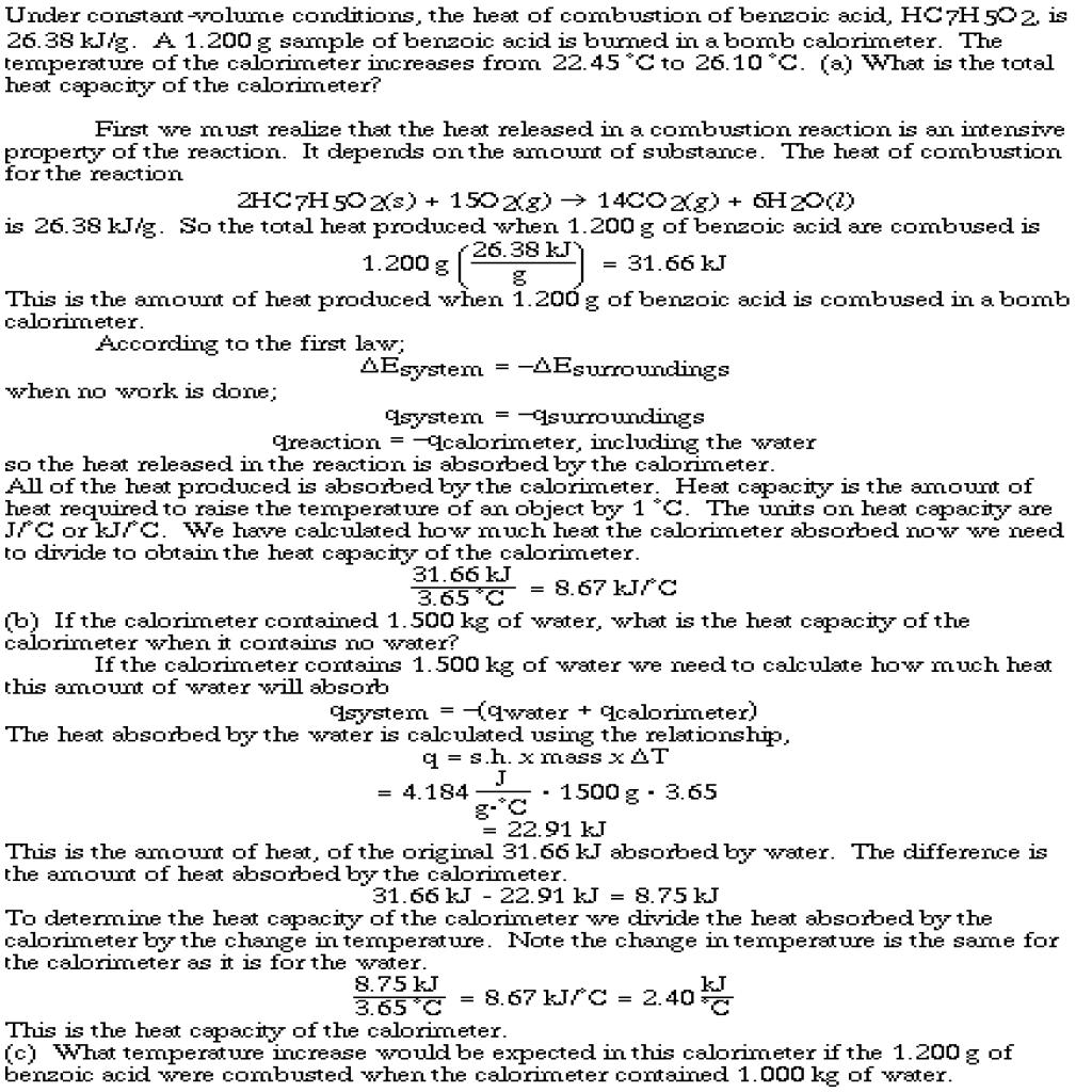 Calorimetry Worksheet Answer Key