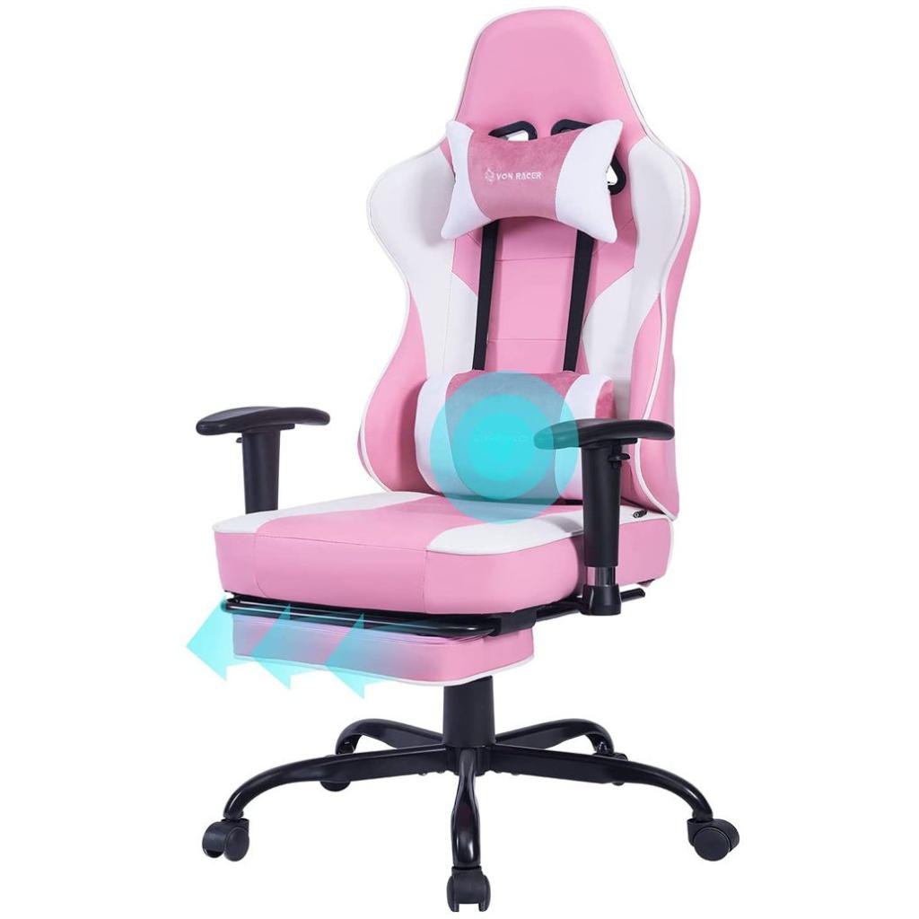 Blue Whale Gaming Chair PC Computer Game Chair with Footrest Racing