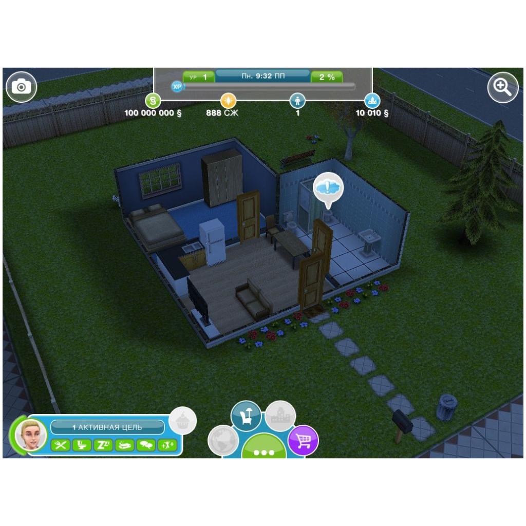 пусть персонаж выспится в кровати в sims freeplay